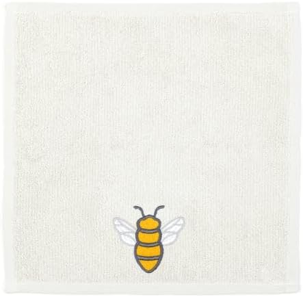 MUkitchen Cotton Dish Cloth Set with Scrubber, 12x12 in, 2 Pack (Bees)