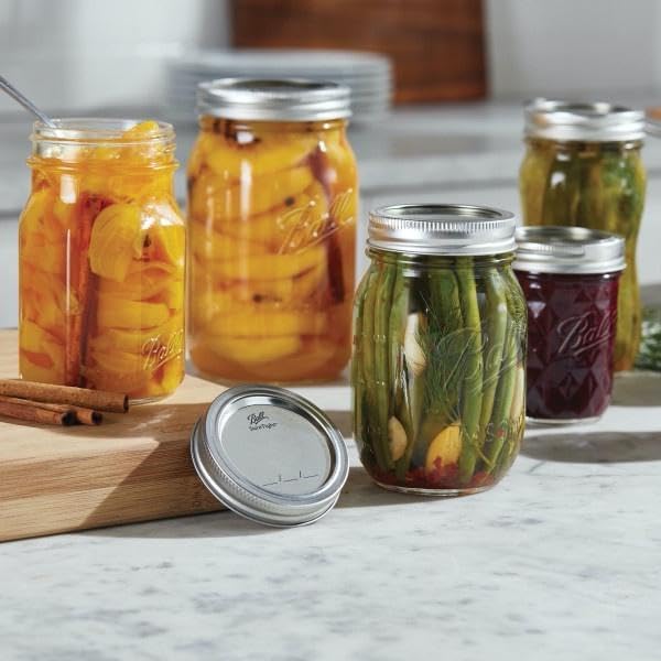 Ball Wide Mouth Glass Mason Jars with Lids and Bands, Used for Canning, Pickling, Juice, Jam, Jelly, Quart Size 32 Ounce (Pack of 8)