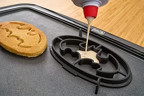Whiskware Justice League Silicone Pancake Mold and Shaper, Breakfast Art Dishwasher Safe, BPA and Phthalate Free Plastic, Batman