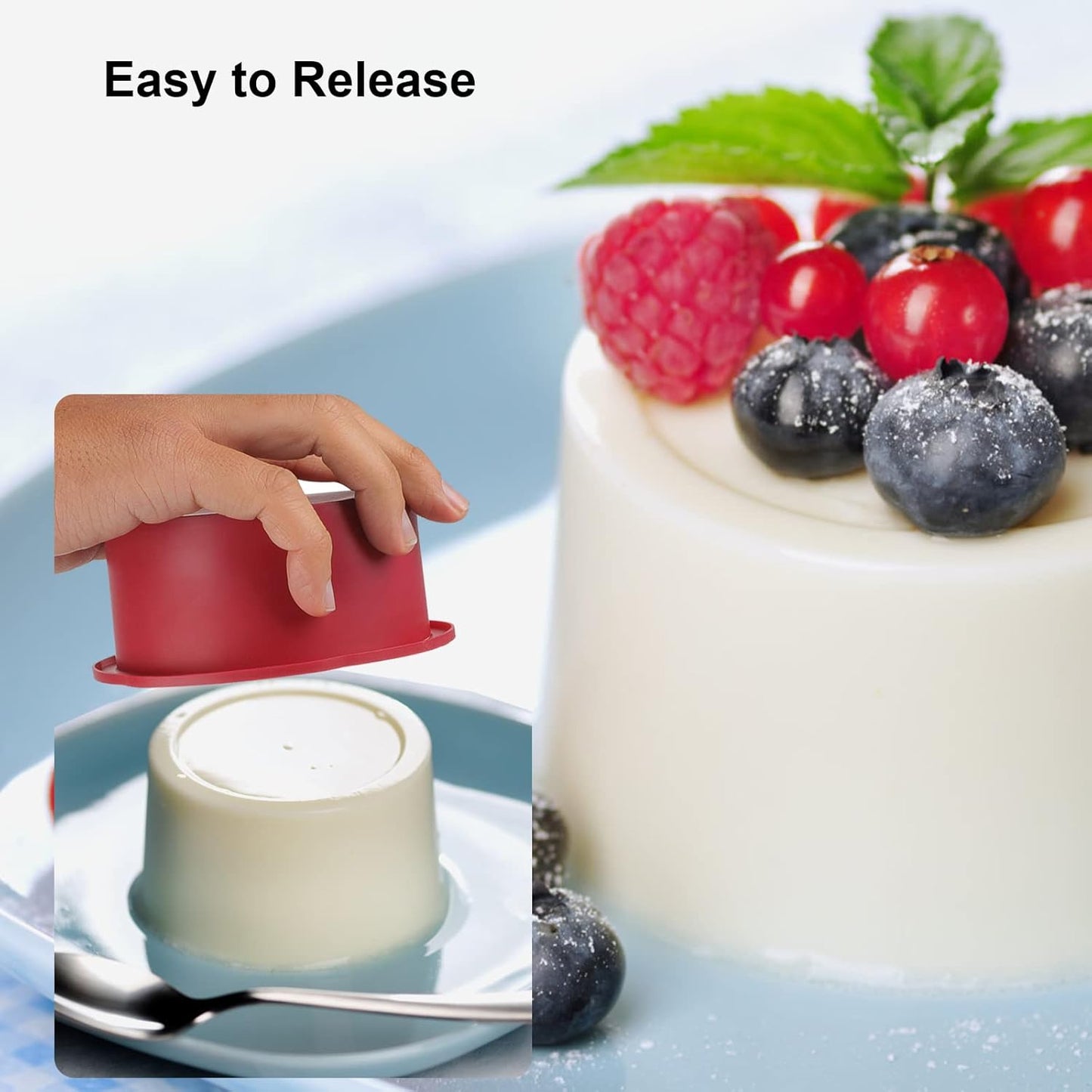 Nalchios 4 Inch Silicone Round Cake Pans Set of 4, Non-stick Easy Releasing Mini Cake & Pizza Pans, Flexible BPA Free Silicone Baking Mold for Layer, Mini & Cheese Cake