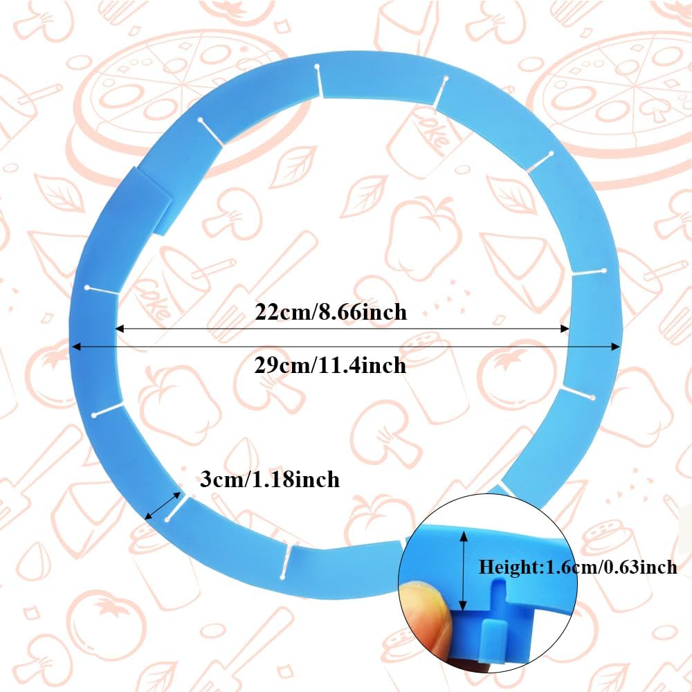 Adjustable Pie Crust Shields, Silicone Baking Protectors, Cover Ring Tools Fits 8-11.4 Inch Pies, Baking Pie Pizza Crust Shield Protector Cover for Edges (Red 2 + Blue 2)