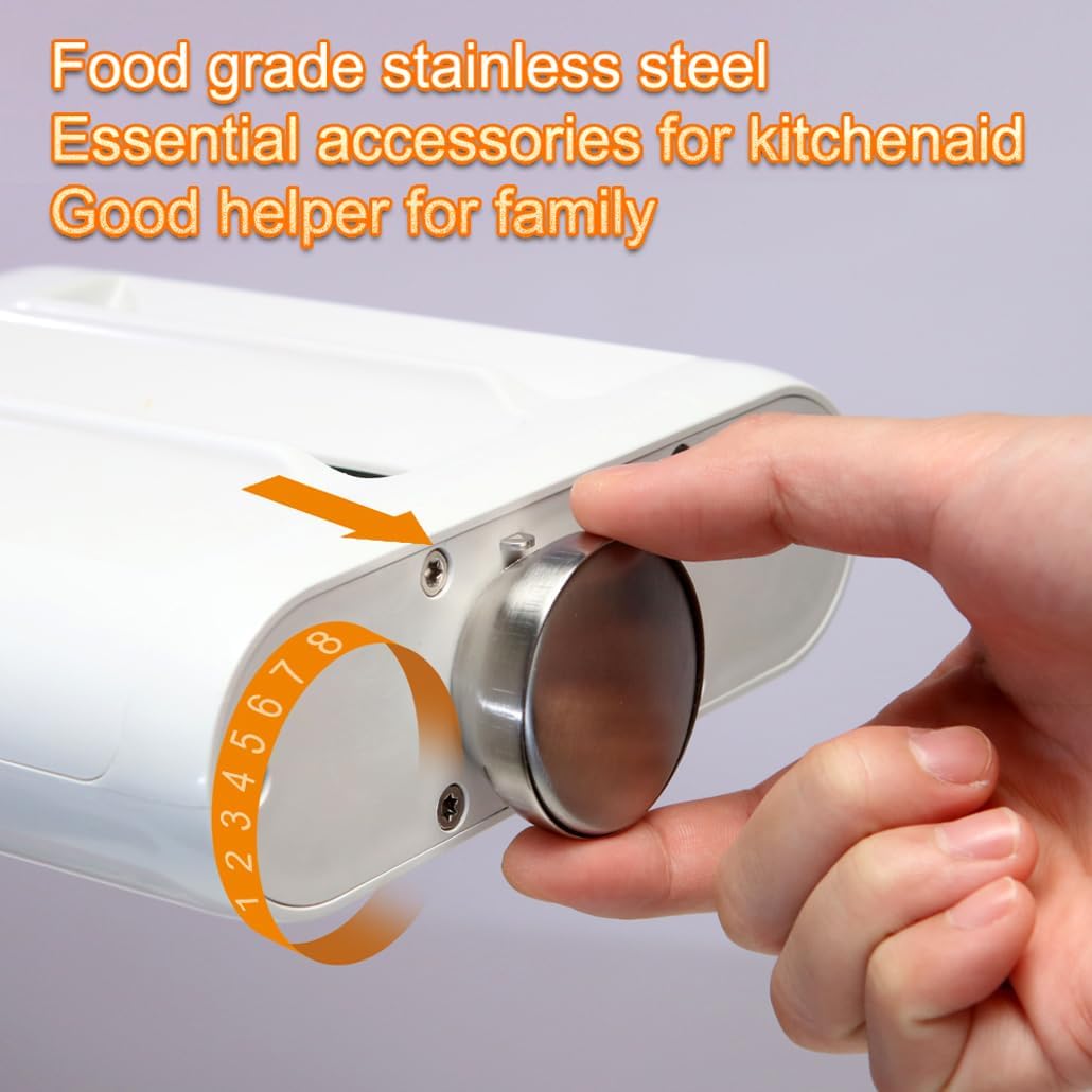 Pasta Maker Accessories Mixers 3 in 1 Set for KitchenAid Stand Mixer Attachments Include Pasta Roller, Spaghetti,Fettuccine Cutter, 8 Adjustable Thickness Settings,Pasta Maker Attachment