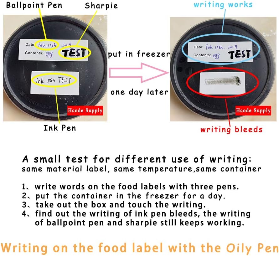 Hcode 1 x 3'' Self-Adhesive Removable Freezer Food Storage Labels - Easy Clean Leaves No Residue - Meal Prep Labels Plastic Paper Sticker Perfect for Reusable Containers 300 Stickers(1x3 Fill in)