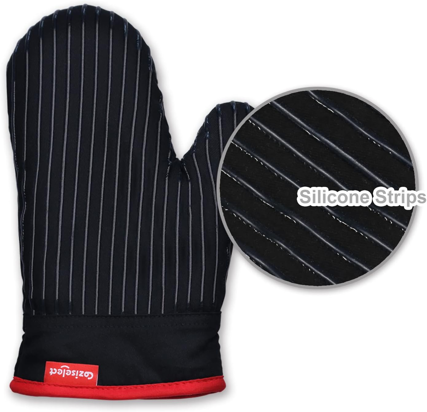 Oven Mitts Set, Oven Mitt Heat Resistant, Cotton Oven Mitts 500 Degrees, Oven Gloves for Kitchen Cooking Grill, Kitchen Mitts for Oven, Black Oven Mits Heavy Duty Thick