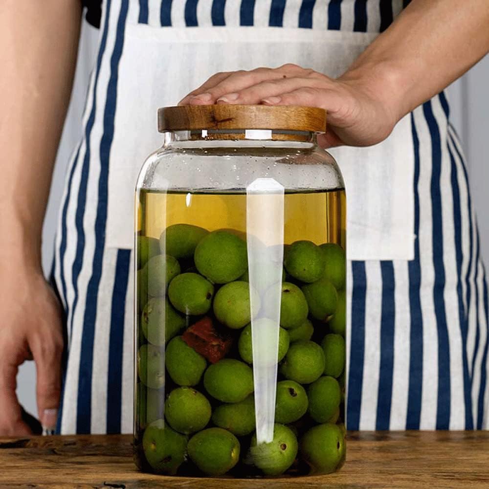 Large Glass Jars with Airtight Wooden Lid, Food Storage Glass Canister, Clear Cereal Storage Container for Flour, Sugar, Coffee Beans, Snack (67 FL OZ (2000ml))