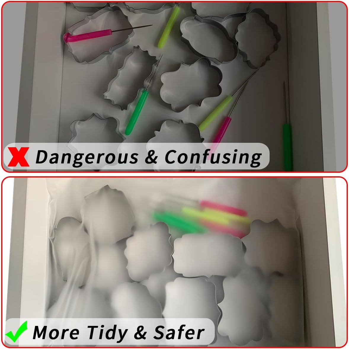 Frame Cookie Cutters 10 Shapes with 6 Cookie Scribes & 1 Storage Bag, Plaque Fondant Dough Cutters Baking Tools Kitchen Accessories for Home Daily Holiday Party