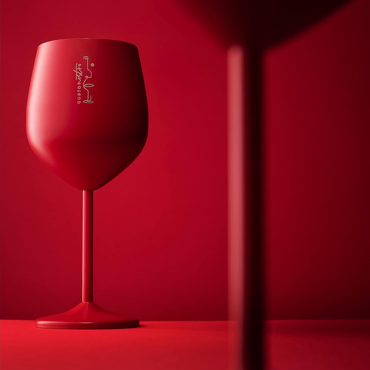 Gusto Nostro Stainless Steel Wine Glass - 18 oz - Cute, Red Unbreakable Wine Glasses for Travel, Camping and Pool - Fancy, Unique, Cool Portable Metal Wine Glass for Outdoor Events, Picnics (Set of 4)