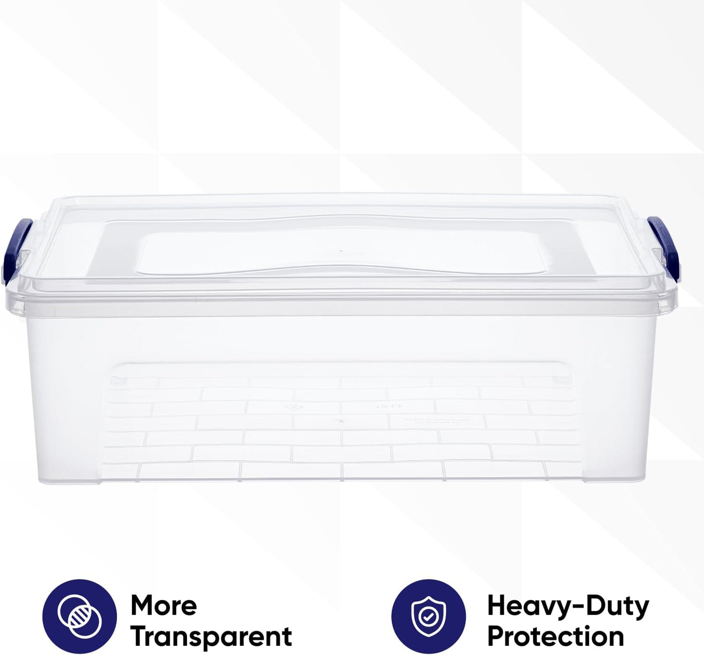 Superio Storage Bins with Lids, Clear Plastic Containers for Organizing, Stackable Totes, BPA Free, Odor Free, Organizer Boxes for Home, and Dorm (4 Pack, 22.7 Qt)