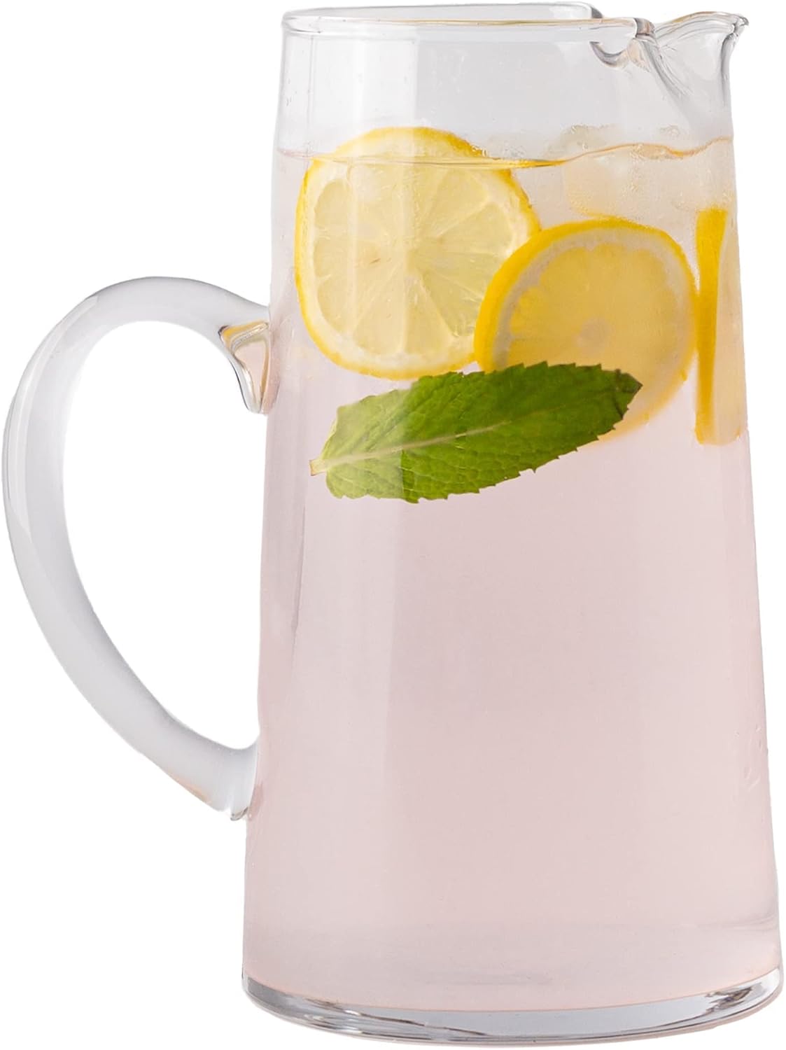 Glass Water Pitcher with Spout – Elegant Serving Carafe for Water, Juice, Sangria, Lemonade, and Cocktails – Crystal-Clear Glass Beverage Pitcher. (31259)