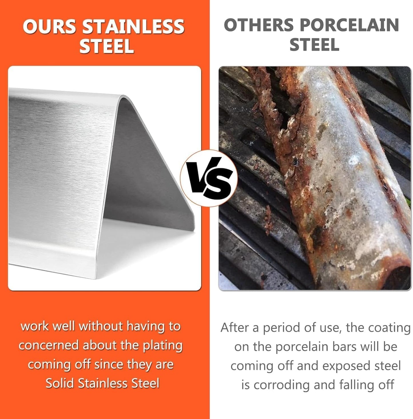 Grill Parts for Weber Genesis Silver B/C, Spirit 300/700, Weber 900 (Side Control), Genesis Gold/Platinum B/C Replacement for Weber 7525 Grates, Weber 7537, 17.5 Grill Grates, 22.5" Flavorizer Bars