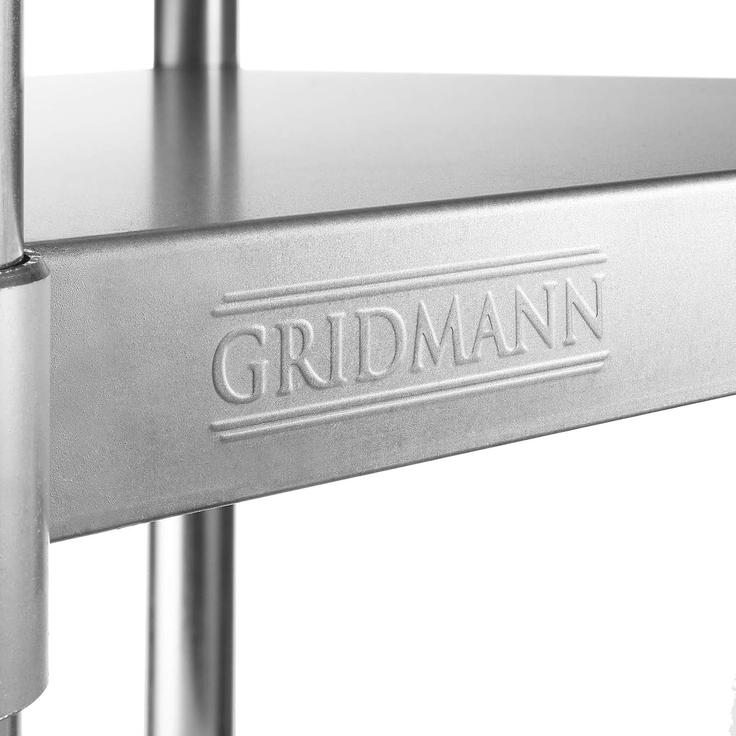 GRIDMANN Stainless Steel Kitchen Prep Table 48 x 24 Inches with Backsplash & Under Shelf, NSF Commercial Work Table for Restaurant and Home