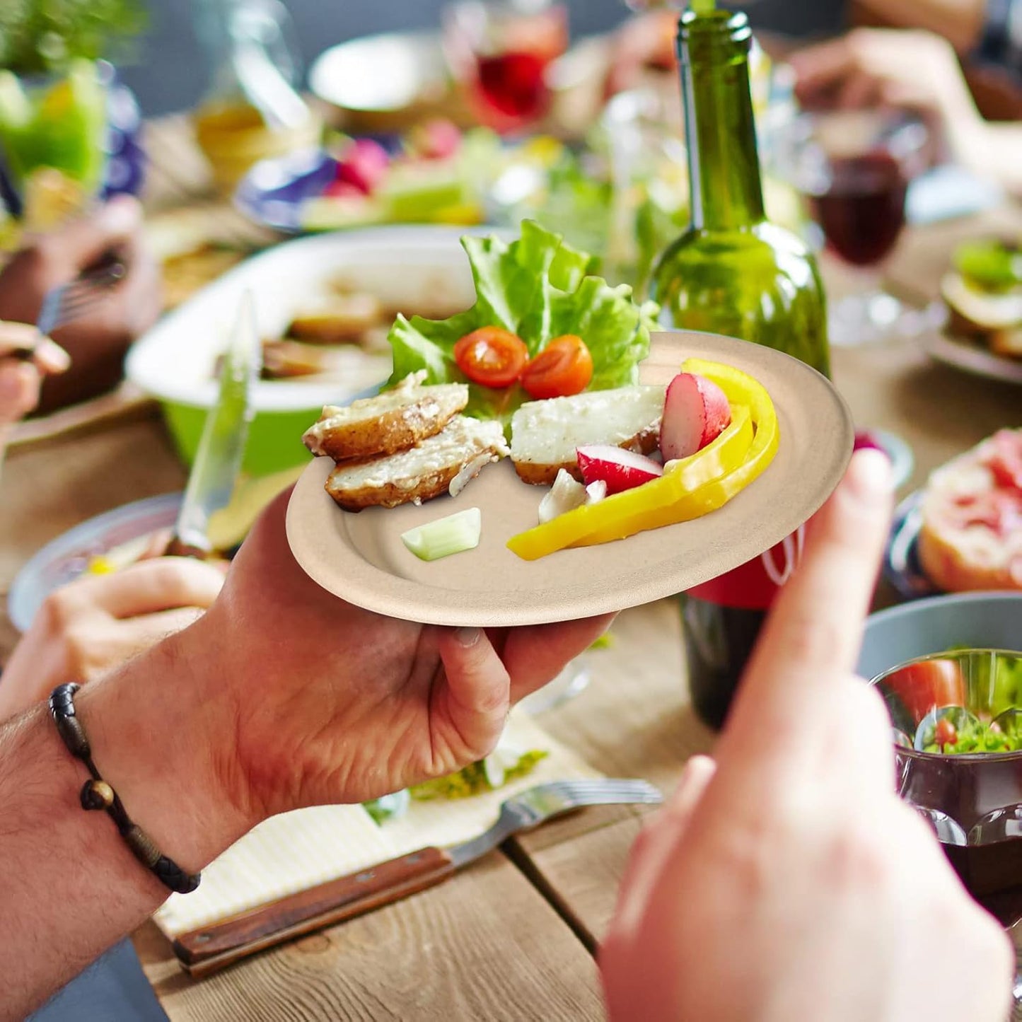 150 Pack Bulk Paper Plates, Small Paper Plates 6 inch, 100% Compostable Plates Eco Friendly Disposable Plates, Brown Paper Plates for Dessert Cake Appetizer