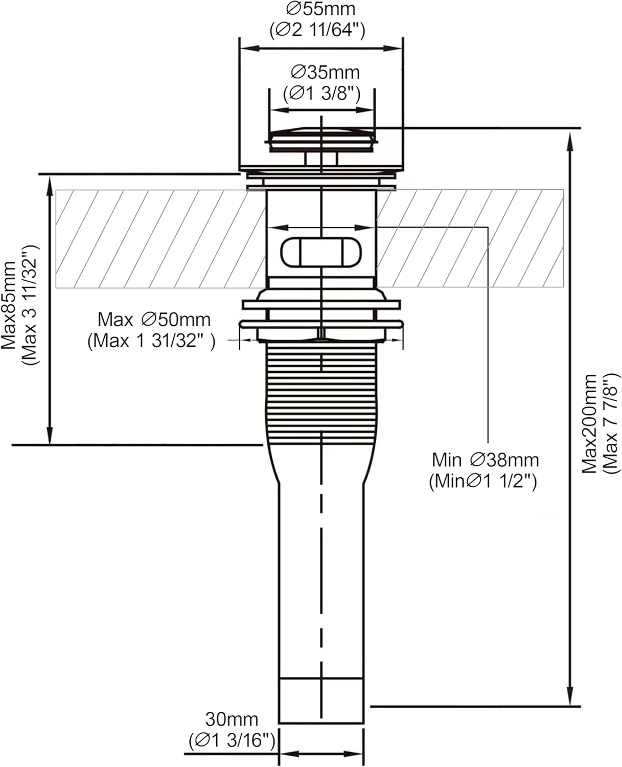 Pop up Sink Drain Stopper for Bathroom Vessel Vanity Sink Art Basin Brushed Gold, Small Cap with Overflow, Metal Pop-up Drain Strainer with Detachable Basket Stopper