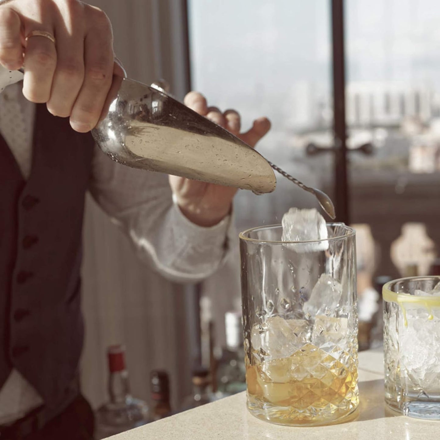 TeamFar 5 oz Ice Scoop, Stainless Steel Canister Ice Candy Scoop for Kitchen Dispenser Buffet Jars, Healthy & Sturdy, Multi-use & Mirror Finish, Dishwasher Safe-2 PCS