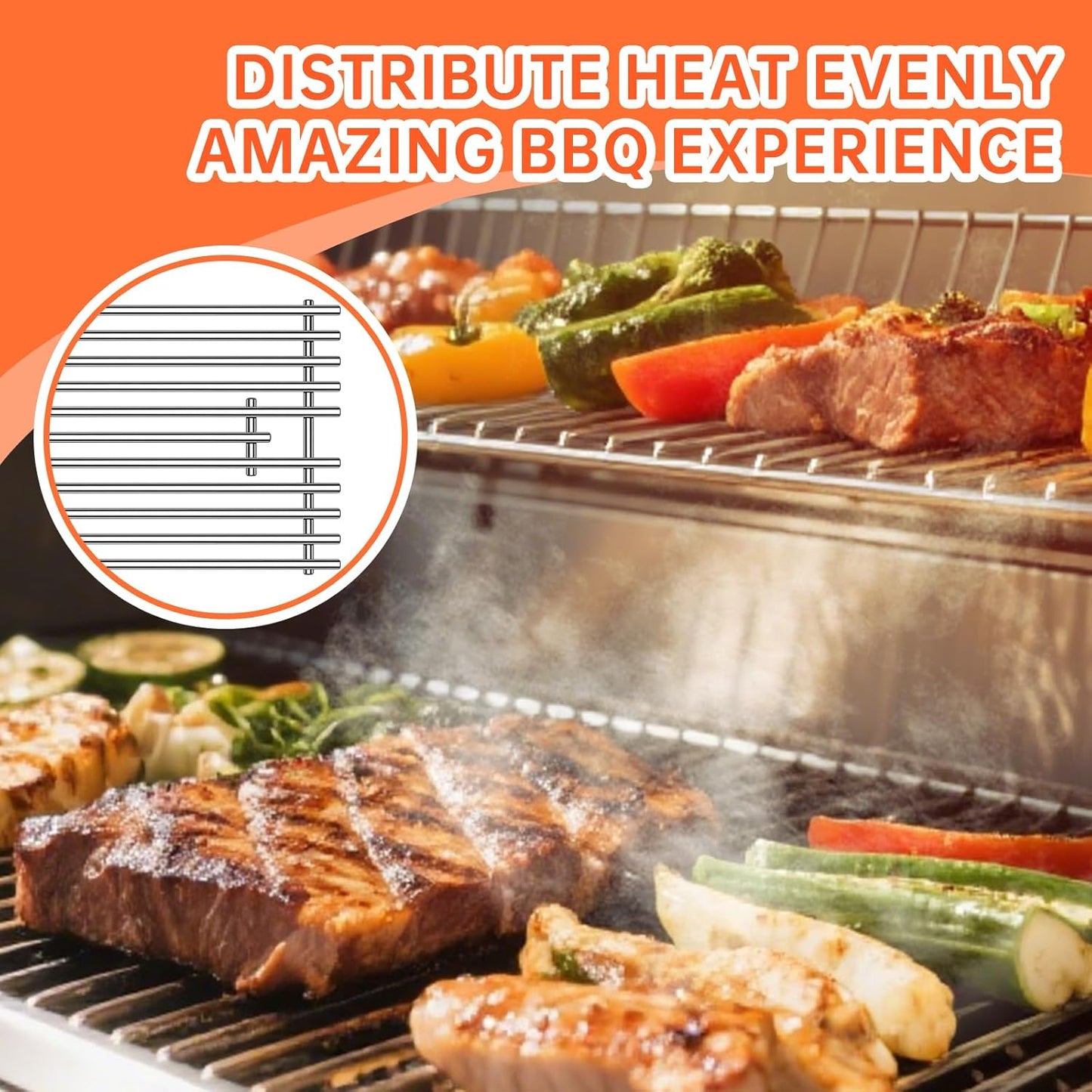 5 Pack 7mm Stainless Steel Rod Cooking Grid Grate Replacement Parts for Blaze Grill Models,CG115 Replaces, Fits BLZ-32-034,RCS,Summerset Sizzler Grill Grates