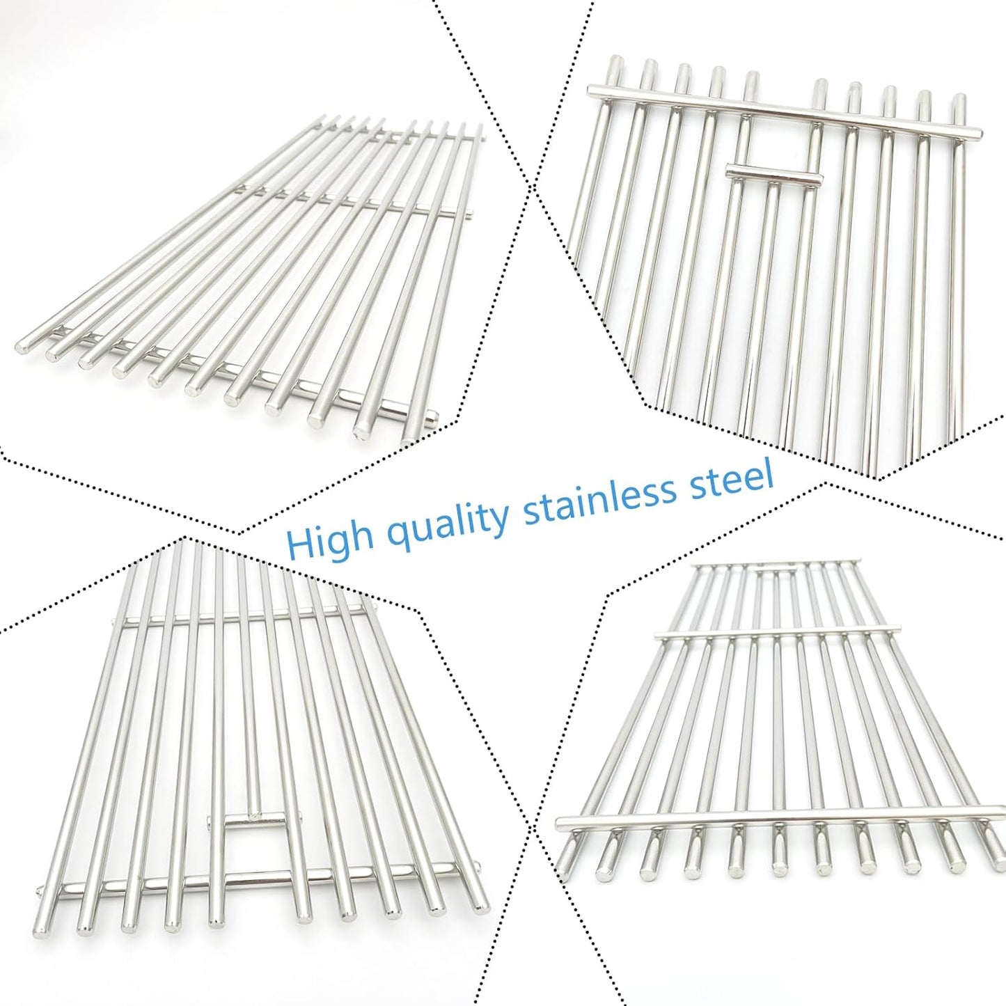 16517 Stainless Steel 5 Cooking Grates Replacement Parts for Bull Angus 40" Grill 57568 57569 57568CE 57568AGA 57569CE Brahma Lion Premium L90000 57569CE 57569CE Gas Grill 19-1/4"