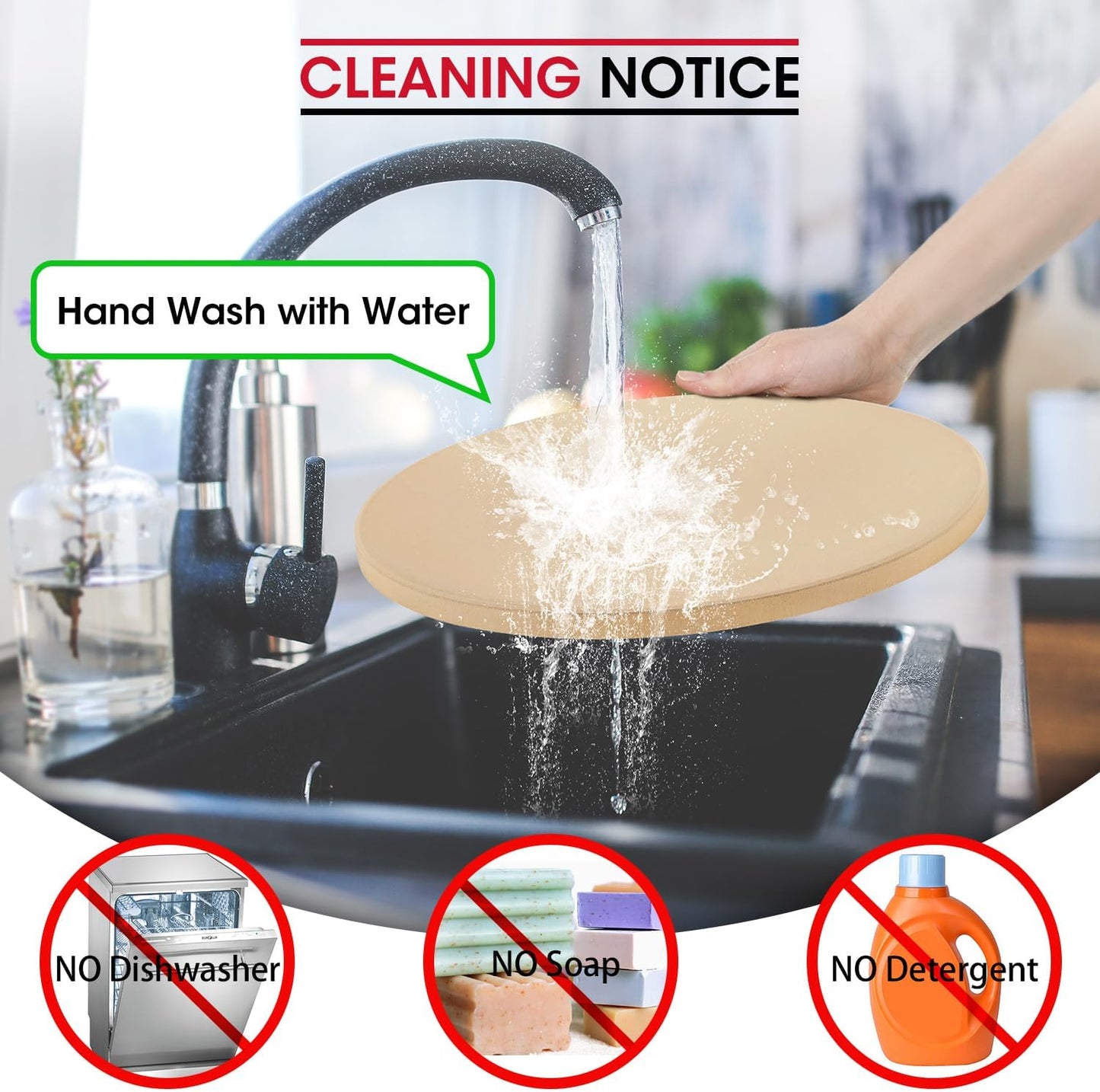 Unicook Round Pizza Stone 10.25 Inch, Small Bread Baking Stone for Oven Grill, Perfect Size for Baking Crisp Crust Personal Pizza, Bread, Cookies and More