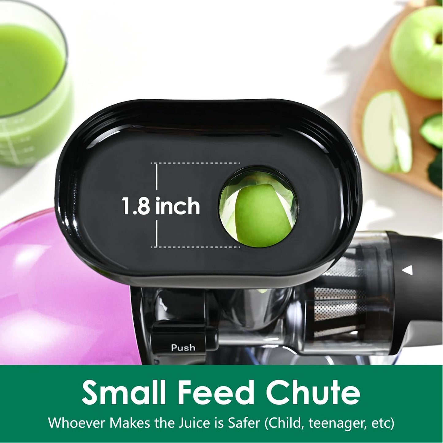 Slow Masticating Juicer,Brecious Cold Press Juicers with 2 Speed Modes & Quiet Motor,Juicers Machines Vegetable and Fruit with Reverse Function,Celery Juicer,BPA-Free,Easy to Clean (Purple)