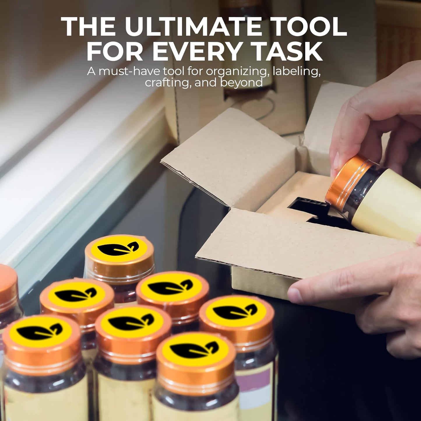 Perco Yellow 2-Inch Perforated Circle Dot Thermal Sticker Labels — 735 Stickers/Roll, Direct Thermal Printer Compatible—with Permanent Adhesive for Organizing, Color Coding, Bin Labeling—Made in USA