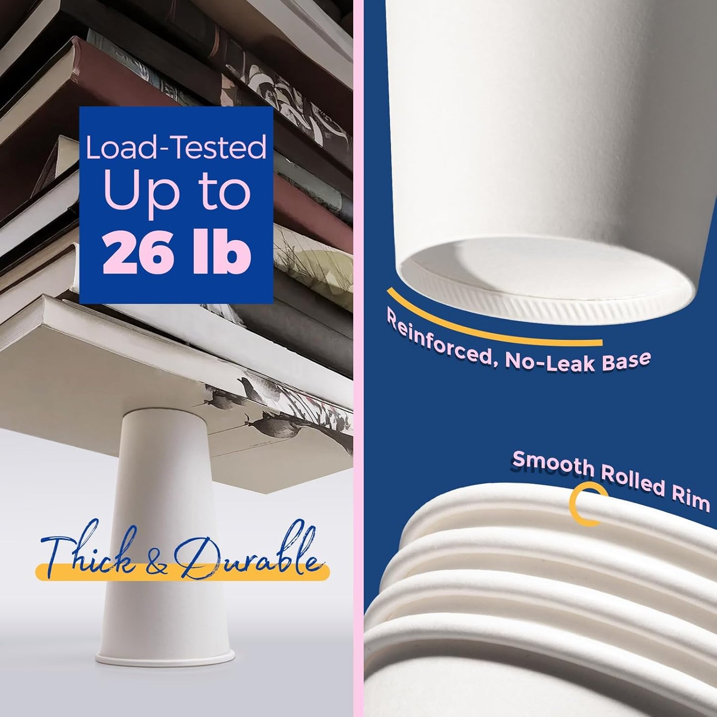 Fit Meal Prep 500 Pack 20 oz Disposable Coffee Cups with Lids, Sleeves, Leak-Proof To Go Coffee Cups with Lids, Durable Hot Paper Cups for Home, Office, Party, Business