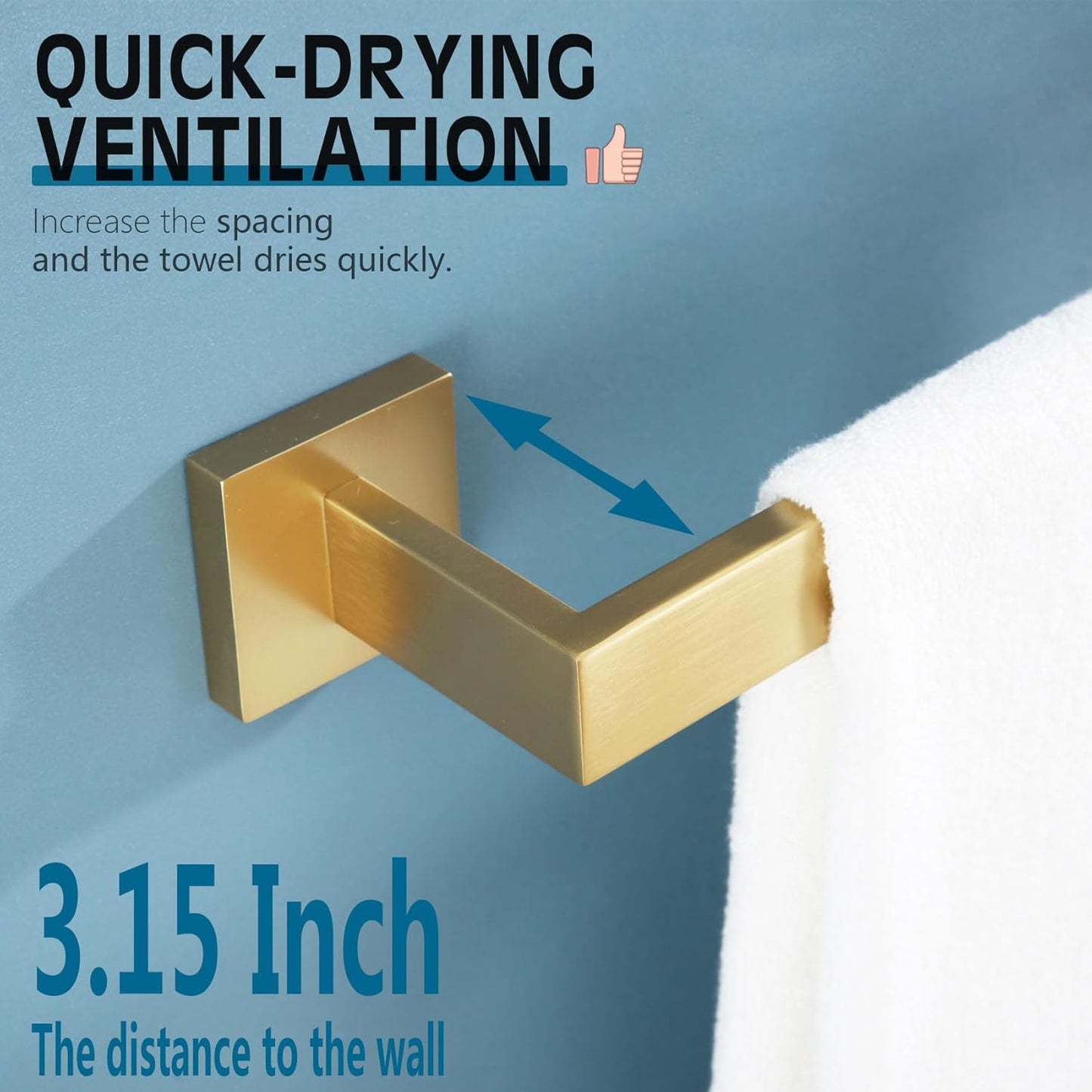 KOKOSIRI 32 Inch Gold Bath Towel Bar Bathroom Towel Rack Towel Holder Shower Hand Towel Hanger,Total Length 33.3 Inch, Brushed Gold, B4003BG-L32