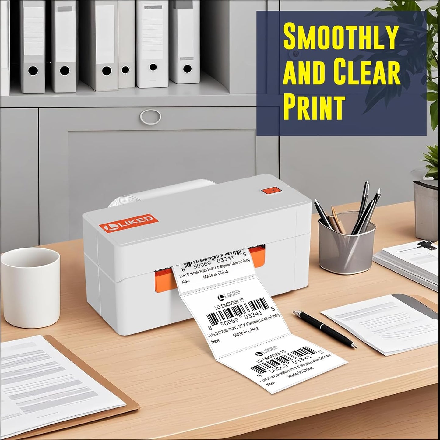 L LIKED 3" x 2" Direct Thermal Labels, Permanent Adhesive Barcode Shipping Label & Compatible with Rollo, Zebra and Other Desktop Printers (1 Roll, 700 Labels)