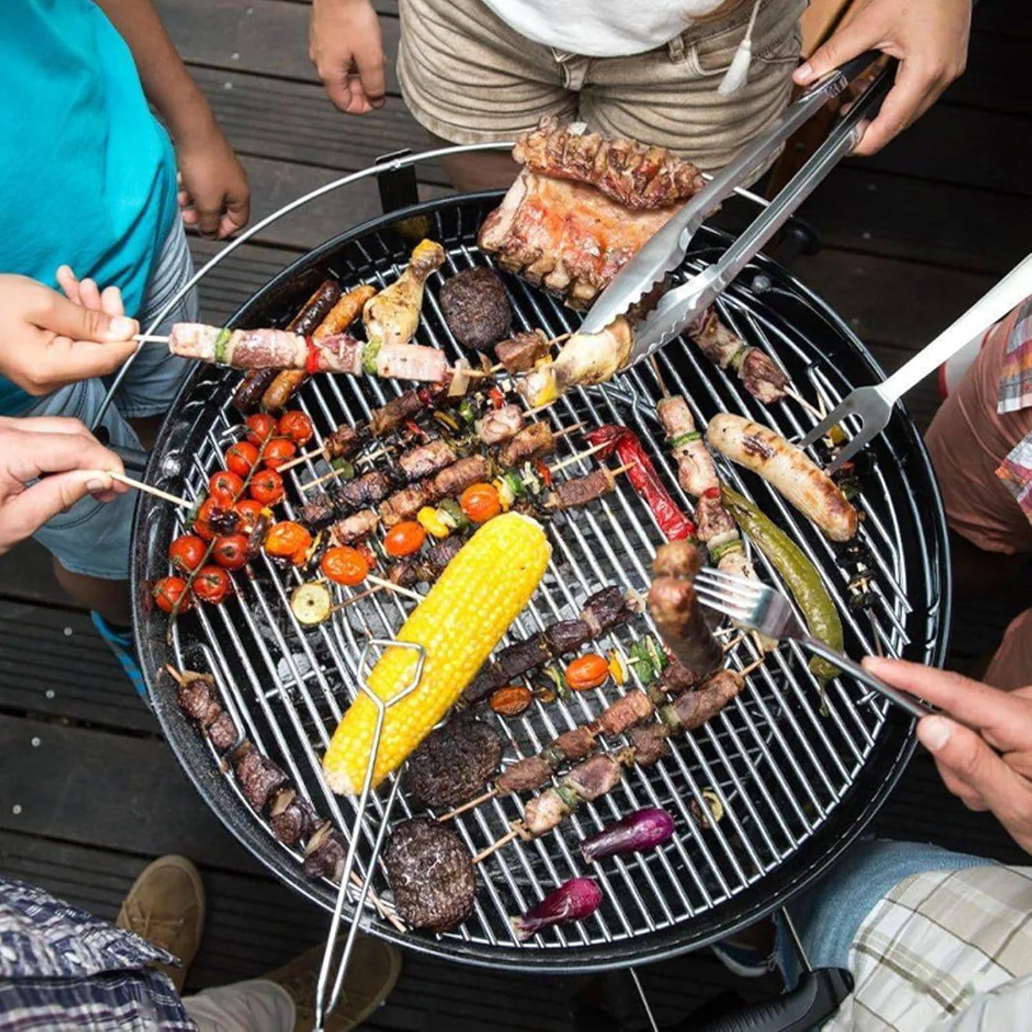 7441 Round 17" Cast Iron Fire Grate, Charcoal Grates Bottom Plate Replacement Parts for Weber 22" Kettle, One-Touch, Master Touch, Bar-B-Kettle, Performer,Big Green Egg XL Charcoal Grill