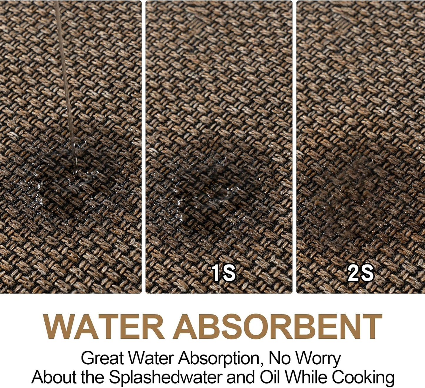 Kitchen Mat 1 PCS, Cushioned Non Slip Rugs for Kitchen Floor, Absorbent Runner Comfort Standing Mats Washable for Kitchen, Office, Home (Brown, 17.3"x47")