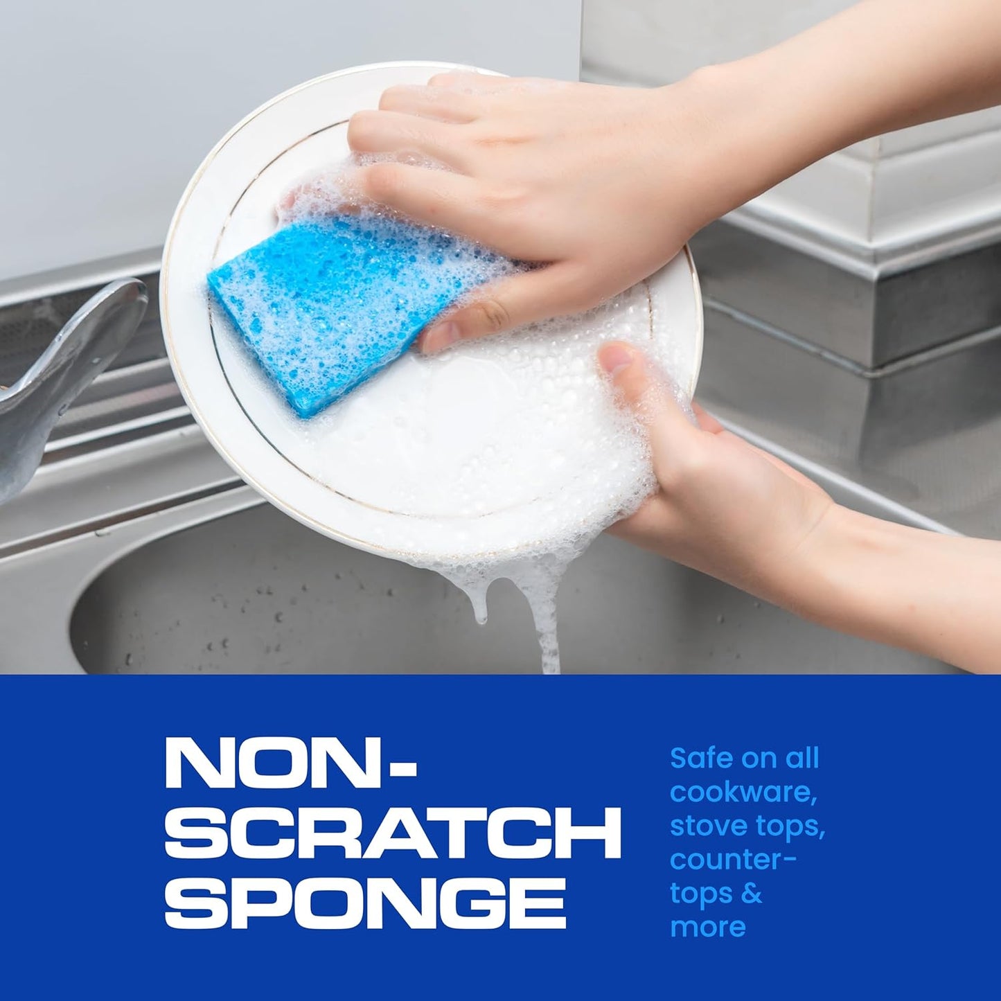 SCRUBIT 48-Count Sponges Kitchen for Dishes Cleaning - Non-Scratch Dish Scrub Sponge - Packaging May Vary, Natural Cellulose Kitchen Sponges