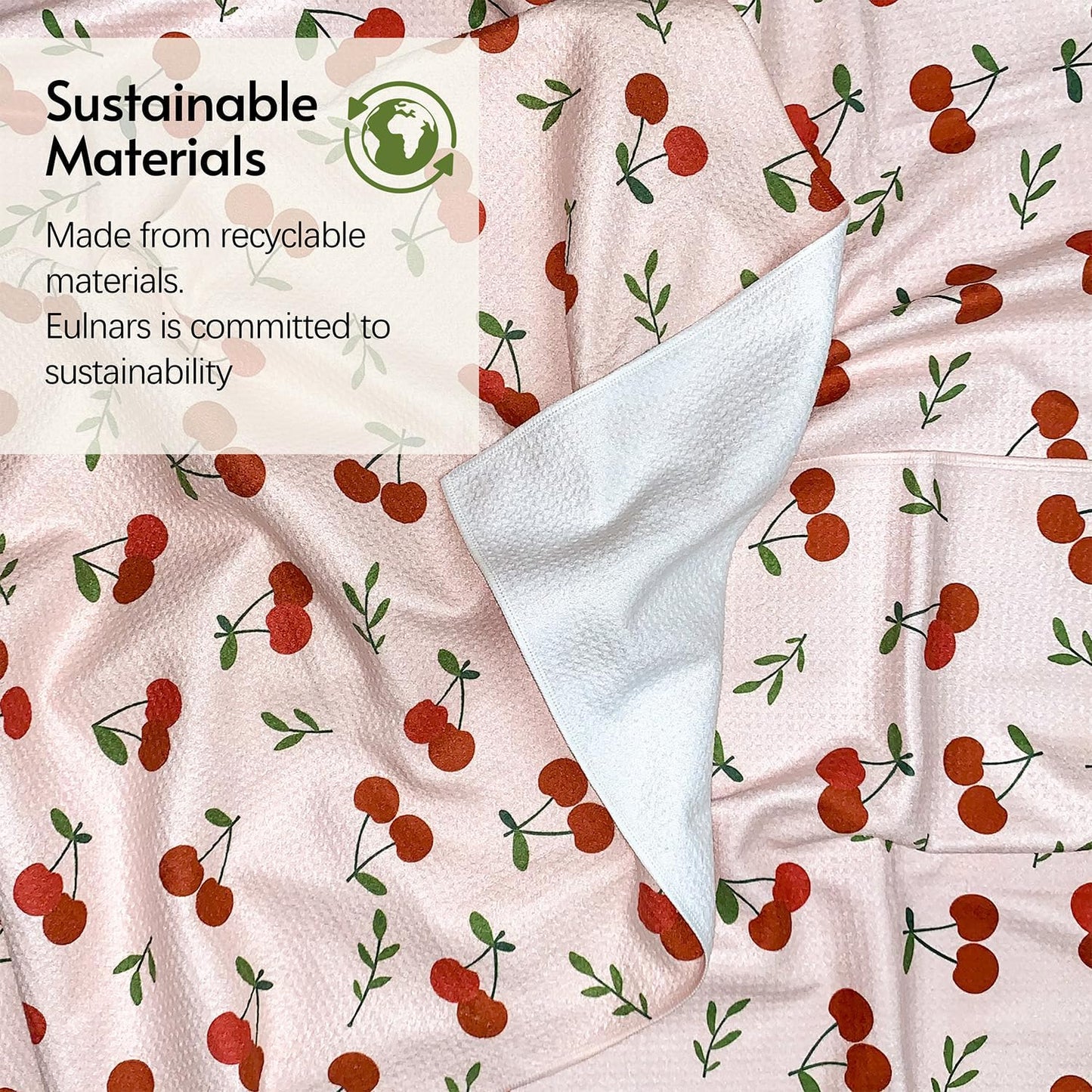 Kitchen Towels, Premium Dish Towels for Kitchen Drying, 18" x 30" Microfiber Kitchen Towel Set, Quick Dry Tea Towels, Watercolor Lemon Series, 2-Pack