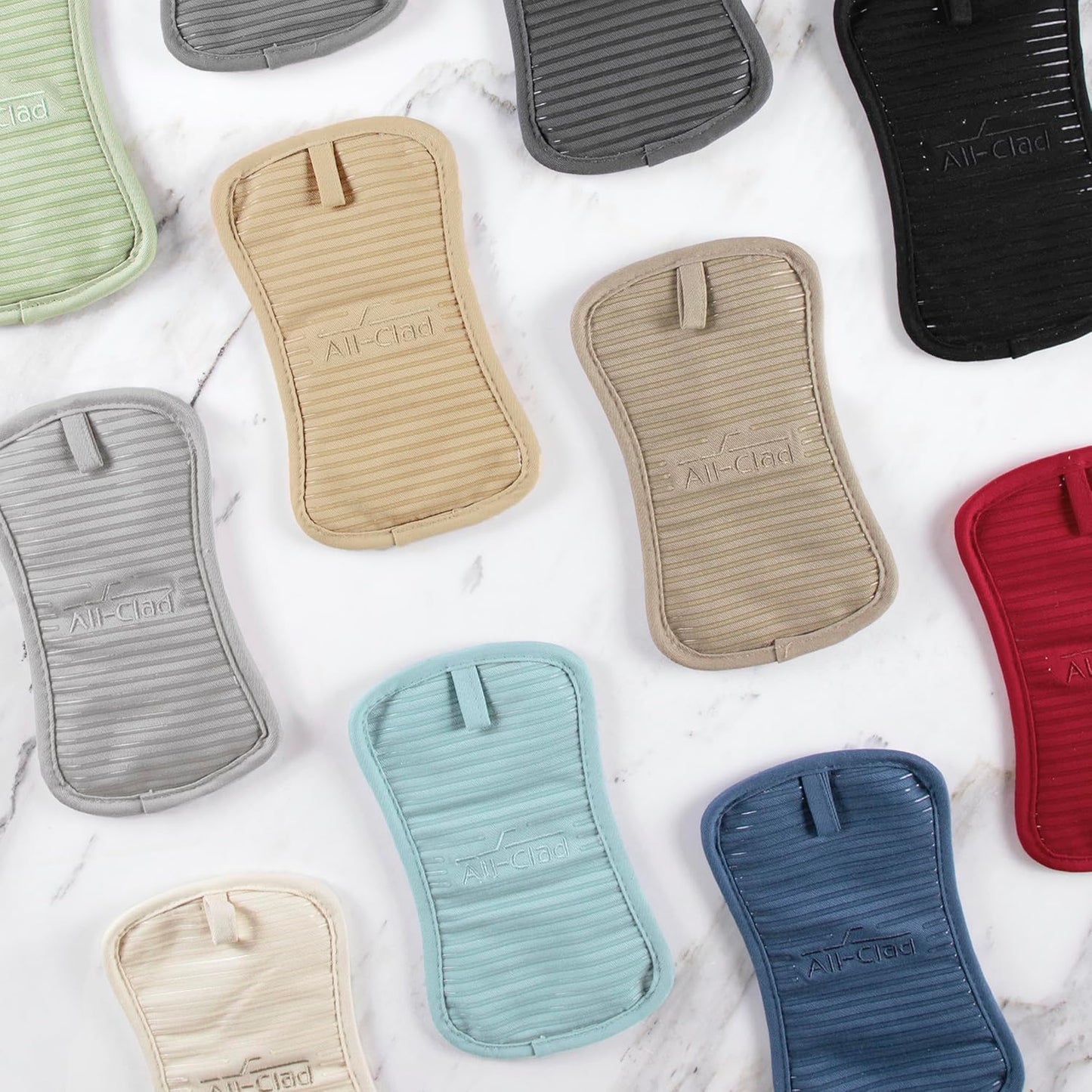 All-Clad Premium Pot Holder & Hot Pad: Heat Resistant to 500 Degrees - 100% Cotton, 10"x6.25" Hot Pad for Kitchen and Barbeque, 4-Pack, Cappuccino