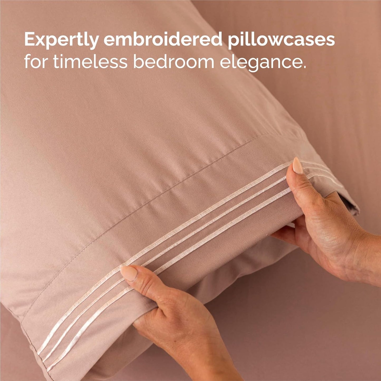 King Size 4 Piece Sheet Set - Comfy Breathable & Cooling Bed Sheets Set - Hotel Luxury Bedding for Women, Men, Kids, Teens, Boys & Girls - Deep Pockets, Ultra-Soft and Wrinkle Free - Oeko-Tex - Mauve