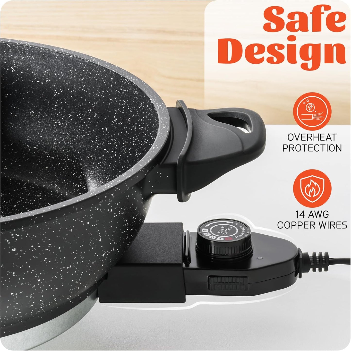 4L Electric Hot Pot with Divider - Dual-Flavor Shabu Shabu Pot with Slow Cooker Function, 1500W, Ideal for Family Meals & Social Gatherings, Black