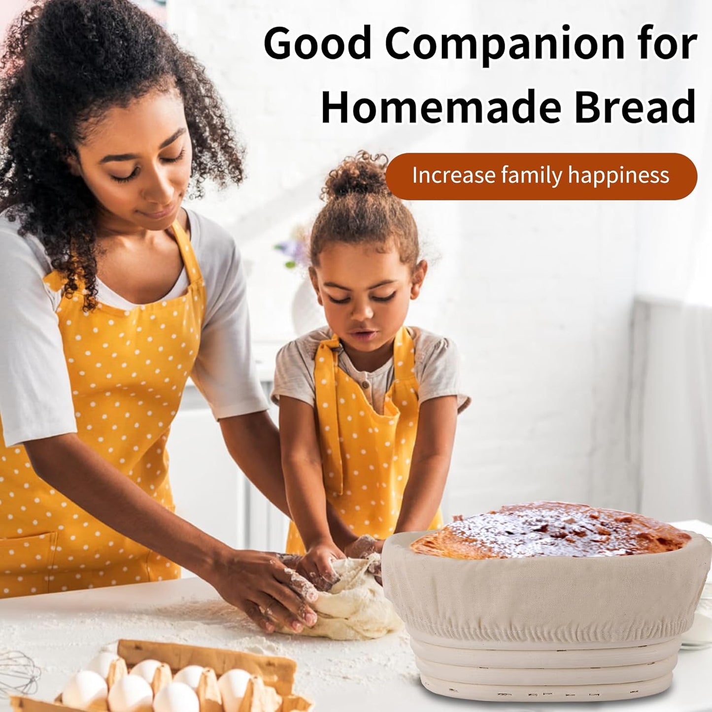 (6.7x4.7x3in) Mini Banneton Bread Proofing Basket Set of 6, Oval Sourdough Bread Basket with Liner Professional & Home Bread Baking Supplies (Small Oval)