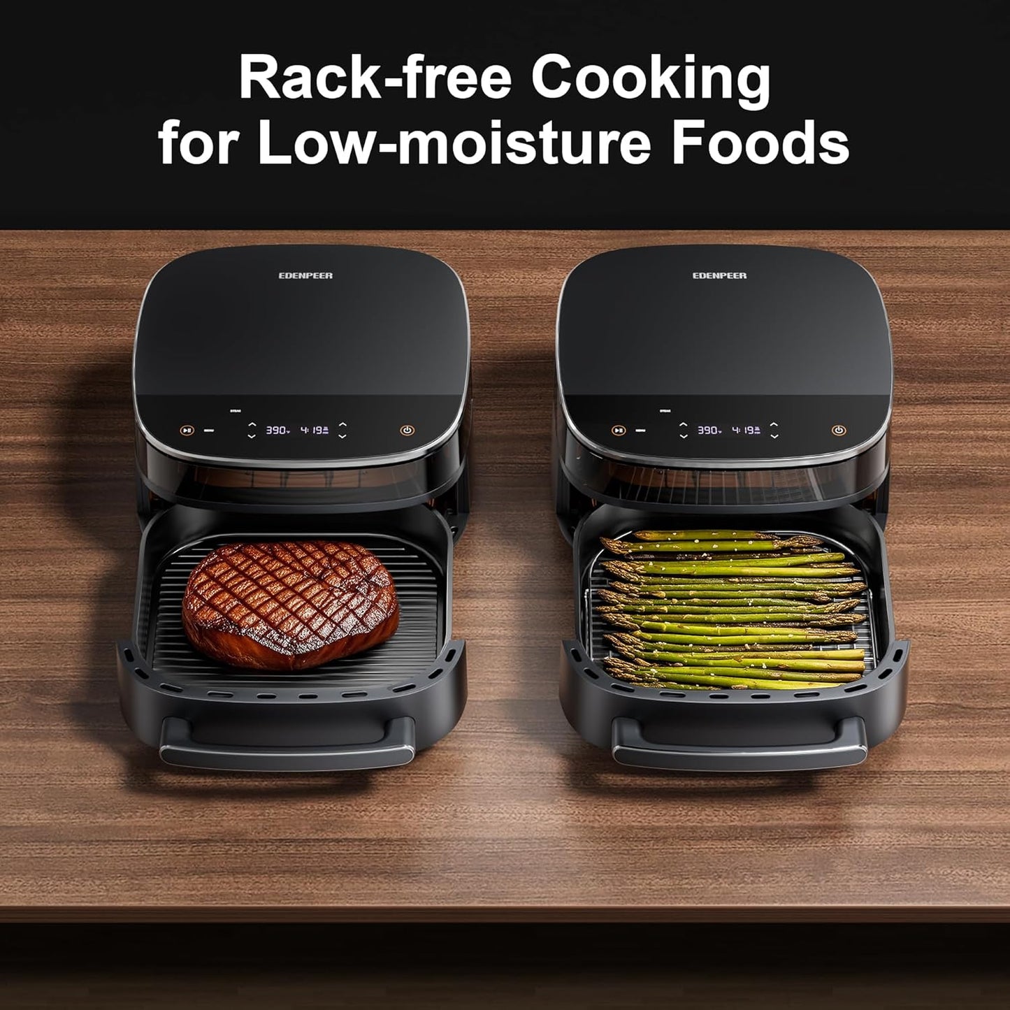 Large Air Fryer,11-IN-1 Airfryer,Super Fast Cooking Speed with Dual Heat Source, Non Toxic Air Fryers Stainless Steel, Max Crisp Technology with 450F, 6QT Up to 33 Chicken Wings Capacity