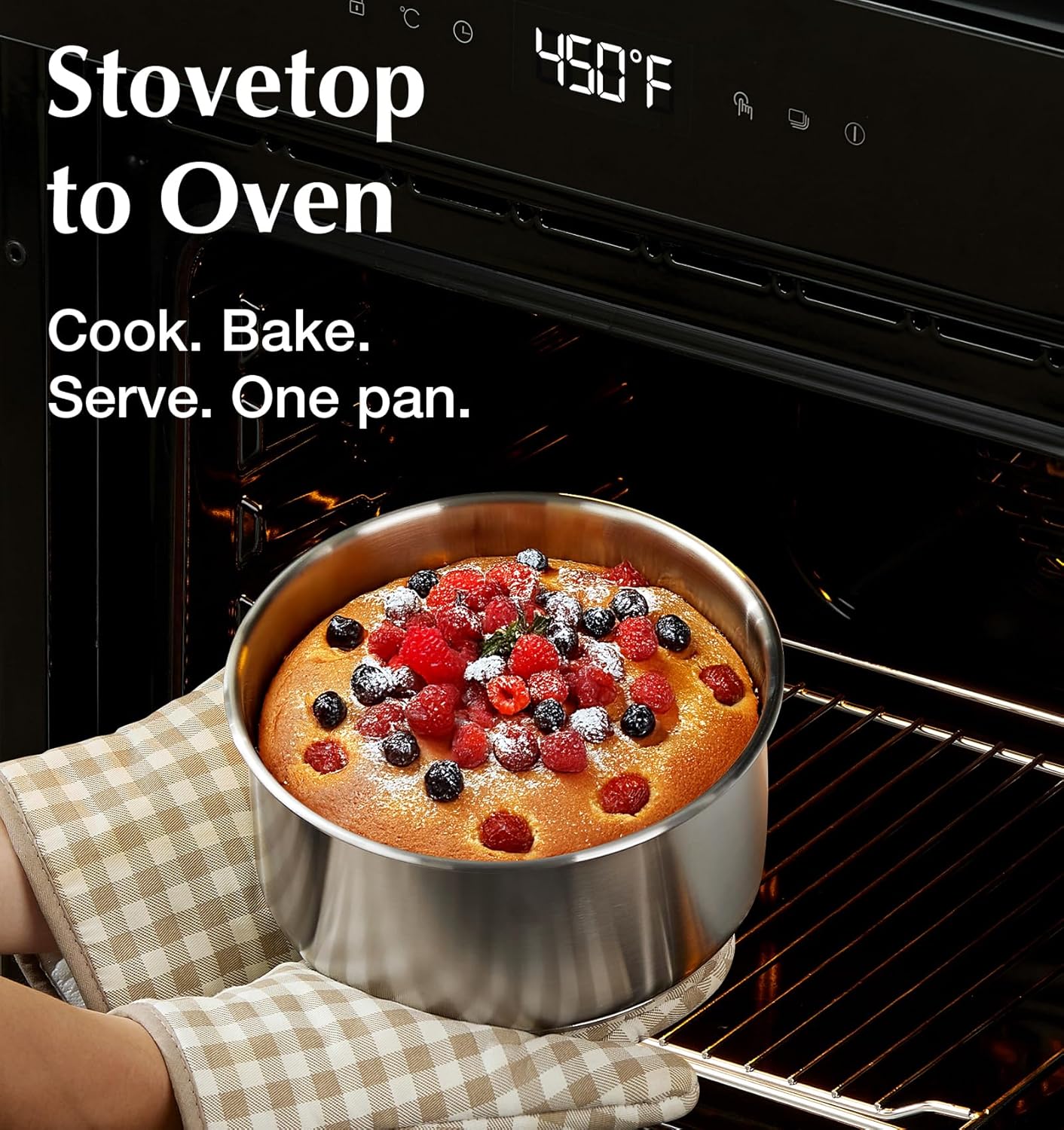 KOCH SYSTEME CS Stainless Steel Saucepan Set 1.5QT & 2QT & 3QT, Stainless Steel Pot with Removable Handle, 6pcs Sauce Pan Set with Tri-Ply Steel Base, Induction Compatible Pots, Dishwasher & Oven Safe