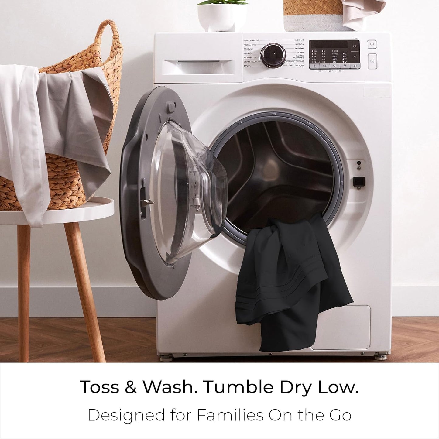 Mellanni Full Sheets Set - 4 PC Iconic Collection Bedding - Hotel Luxury, Extra Soft, Cooling Bed Sheets - Wrinkle, Fade, Stain Resistant (Full, Black)