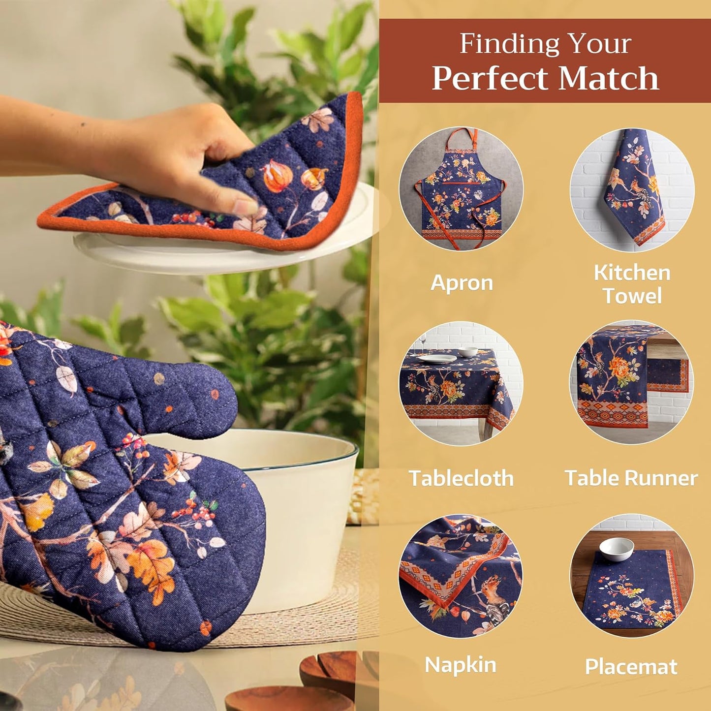 Maison d' Hermine Pot Holders Set 100% Cotton Heat Resistant Potholders 8" x 8" Hot Pads with Loop BBQ, Cooking, Baking, Grilling, Kitchen, Handling Hot Pans (Pack of 2, Kelim - Infinity)