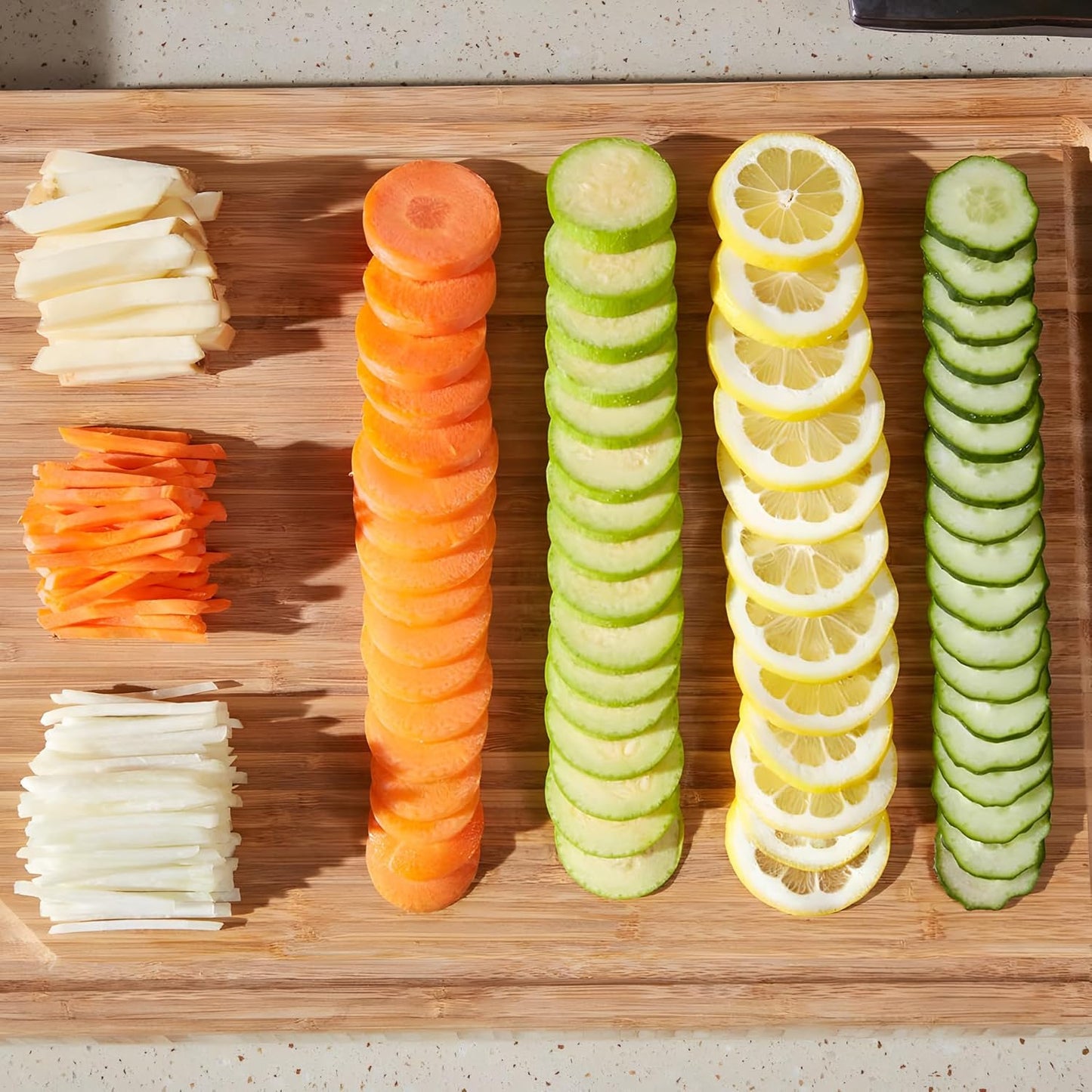 Safe Mandoline Slicer for Kitchen, Professional Vegetable Chopper With Container, Onion Chopper/Potato Slicer, More with 30+ Presets & Thickness Adjuster, Faster Food Chopper Gadgets - Green