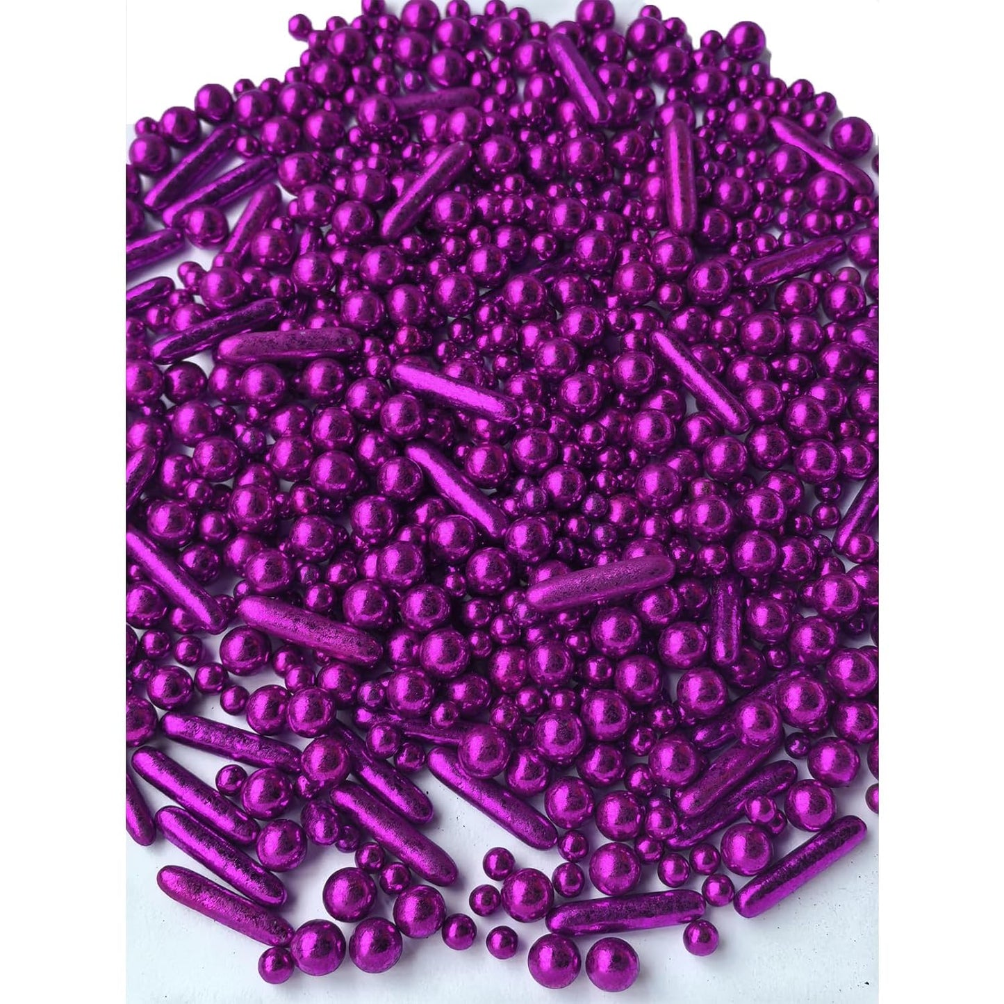 Sprinkles Purple Pearl Sugar Candy Mix Size Baking Cake Decorations Cupcake Toppers Celebrations Shaker Jar Wedding Shower Party (130g/4.2oz)