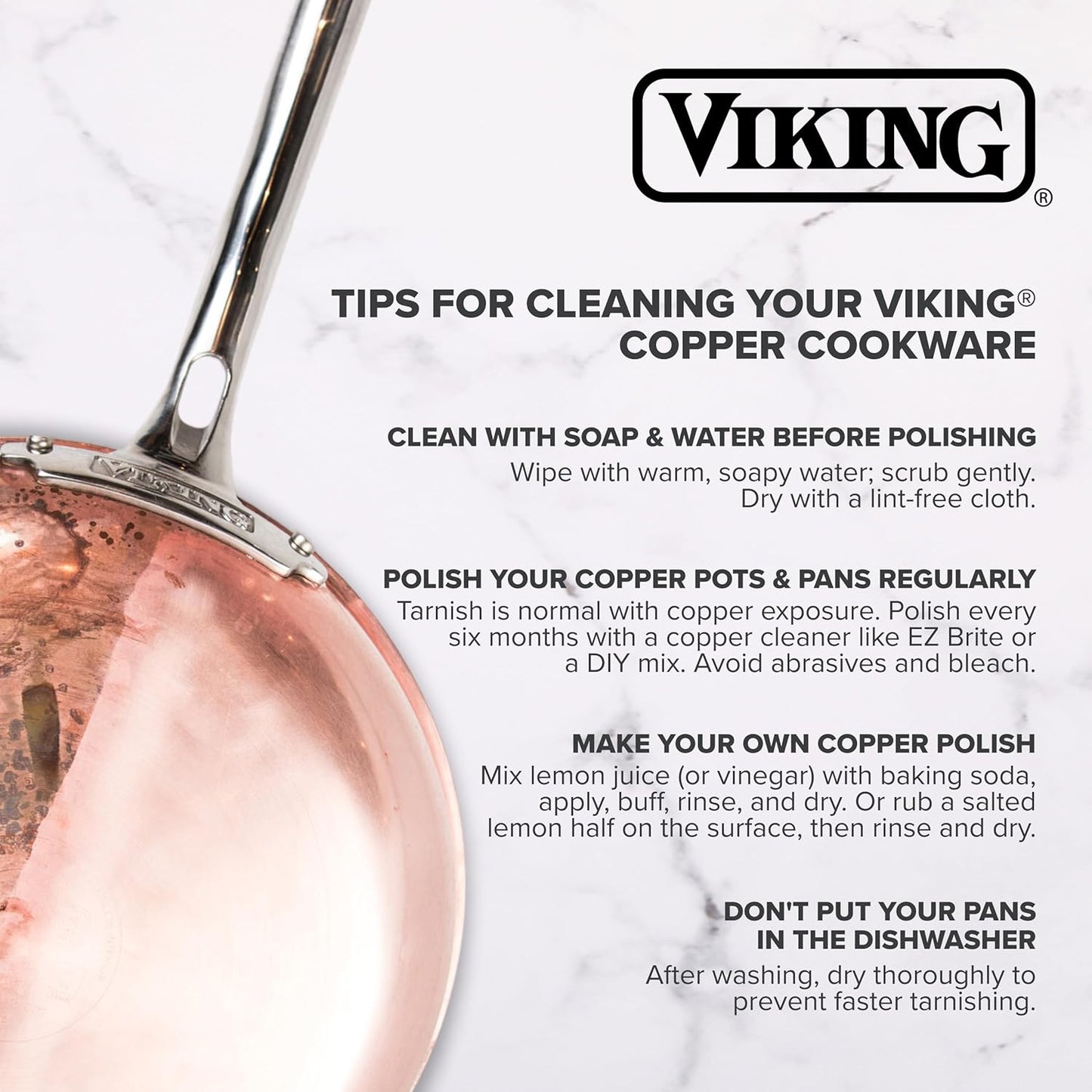 Viking 3-Ply Pots and Pans Set, 10 Piece Copper Kitchen Cookware with Glass Lids, Hammered Copper