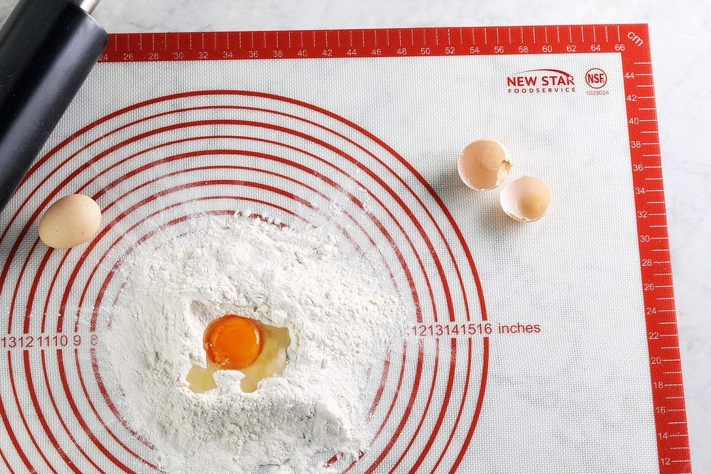 New Star 1029024 Non-Slip Silicone Pastry Mat, Extra Large with Measurements, 20x28'', NSF International Certified