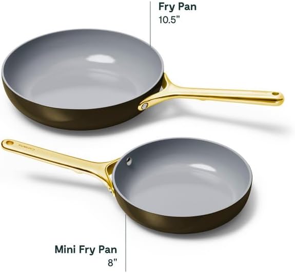 Caraway Nonstick Ceramic Mini Fry Pan (1.05 qt, 8") - Non Toxic, PTFE & PFOA Free - Oven Safe & Compatible with All Stovetops (Gas, Electric & Induction) - Black