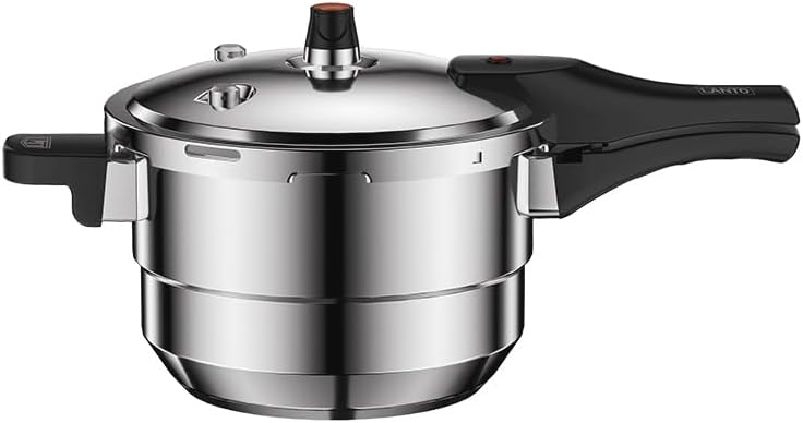 80Kpa Pressure Cooker Stainless Steel 8L Large Capacity, Pressure Canner with Steaming Rack Compatible with Gas & Induction Cooker (8L)