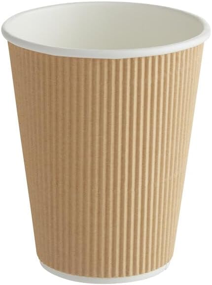 Ripple Paper Cups 12 oz 200 Pack for Coffee & Tea Made in USA | Bulk for Home, Office, Restaurants & Coffee Shops | Recyclable, Insulated, & Disposable To-Go Cups for Hot Beverages (12 oz - 200 count)