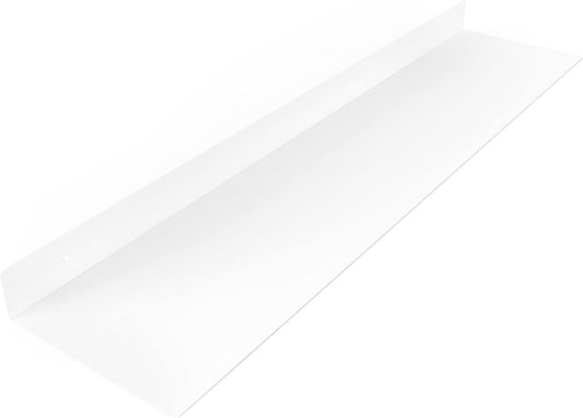 DIY CARTEL Linear Floating Shelf - Forged Raw Steel - Industrial Heavy Duty Metal Wall Mounted Modern Rustic Shelf - Made in The USA (36-inch x 8-inch White)