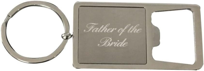 Infinity Collection Father of the Bride Stainless Steel Bottle Opener Keychain, Perfect Wedding Party Gift for Father of the Bride