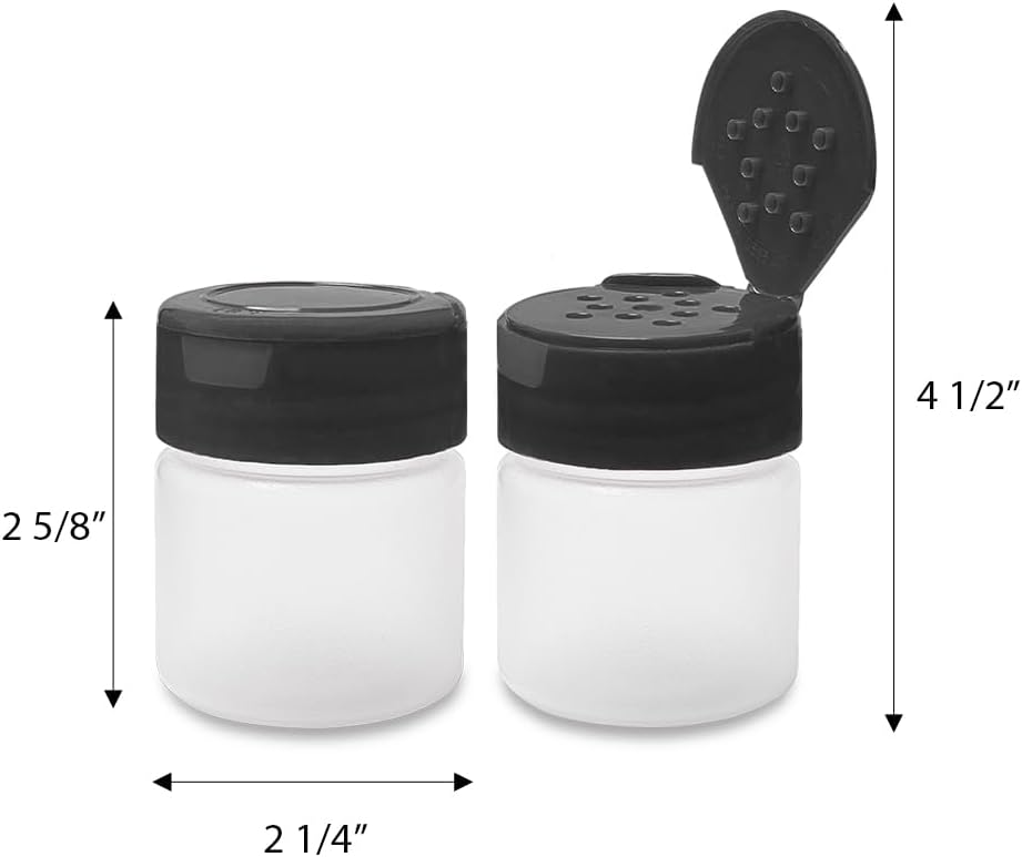 ljdeals 1 oz Plastic Spice Jars with Black Flip & Sift Caps – 12 Pack Empty Spice Bottles for Herbs, Seasonings, Powders, Camping, Travel, Kitchen, Restaurant Use – BPA-Free, Recyclable, Made in USA