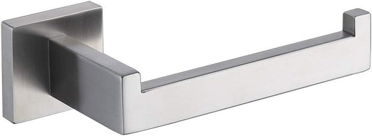 TASTOS Toilet Paper Holder Brushed Nickel, Toilet Tissue Roll Holders Dispenser and Hangers Wall Mounted for Bathroom & Kitchen, Stainless Steel Modern Square Style (Silver)