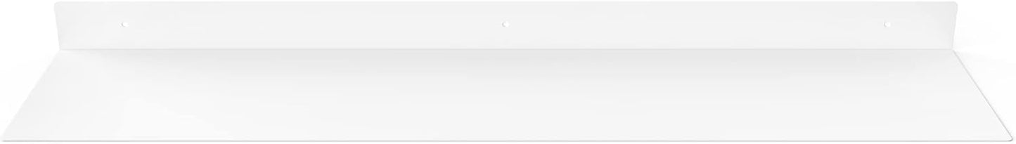 DIY CARTEL Linear Floating Shelf - Forged Raw Steel - Industrial Heavy Duty Metal Wall Mounted Modern Rustic Shelf - Made in The USA (36-inch x 8-inch White)